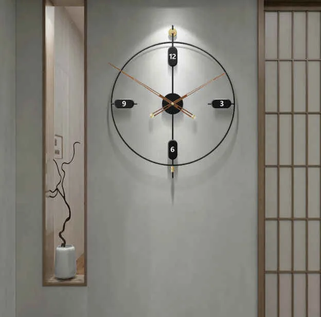 ساعة حائط معدنية كبيرة ثلاثية الأبعاد -  Large Metallic Wall Art Clock Customized