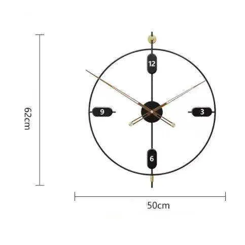 ساعة حائط معدنية كبيرة ثلاثية الأبعاد -  Large Metallic Wall Art Clock Customized