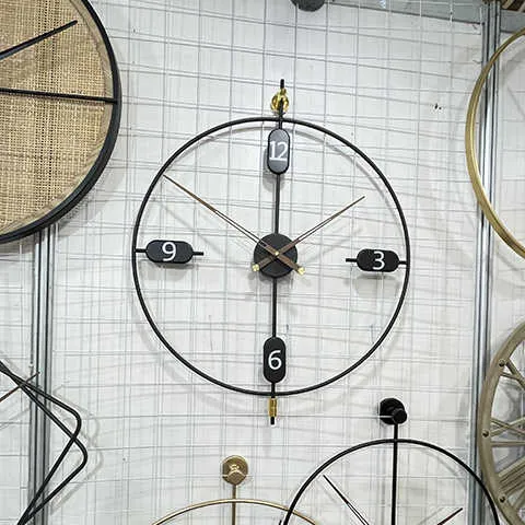 ساعة حائط معدنية كبيرة ثلاثية الأبعاد -  Large Metallic Wall Art Clock Customized