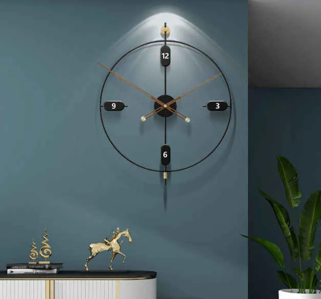 ساعة حائط معدنية كبيرة ثلاثية الأبعاد -  Large Metallic Wall Art Clock Customized