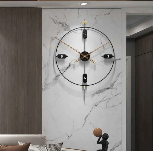 ساعة حائط معدنية كبيرة ثلاثية الأبعاد -  Large Metallic Wall Art Clock Customized