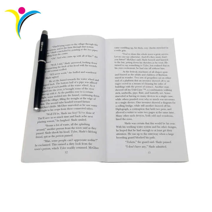 طباعة كتب روايات مخصصة في الخارج، طباعة غلاف ورقي بالأبيض والأسود Overseas Custom Novel Books Print Black and White Novel Softcover Printing