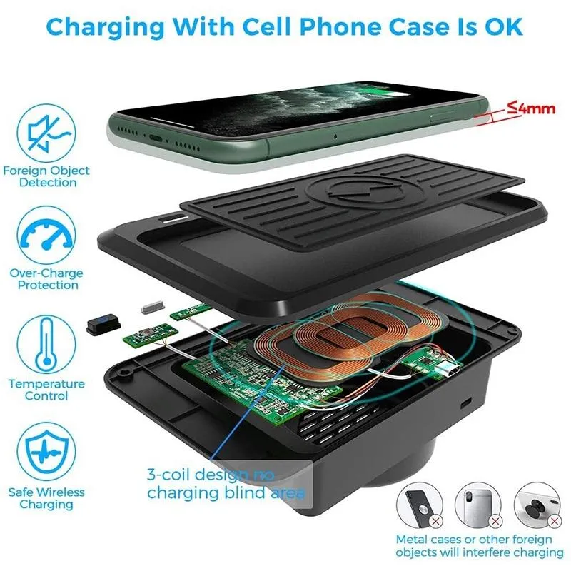 10w Wireless Charger for Land Rover Discovery Sport 2015-2019