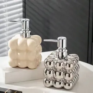 300ml Liquid Soap Dispenser Ceramic Press Separated Bottle for Bathroom Household Body Wash Shampoo Accessory