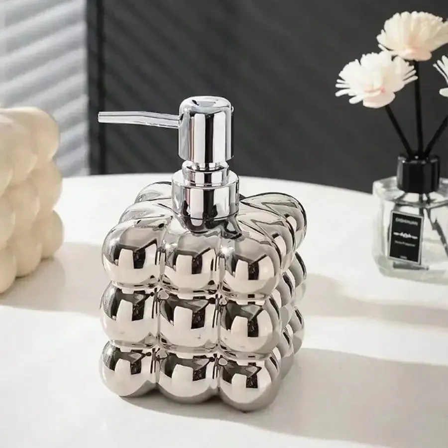 300ml Liquid Soap Dispenser Ceramic Press Separated Bottle for Bathroom Household Body Wash Shampoo Accessory