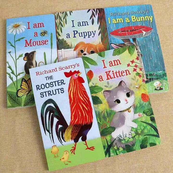 5 كتب مدرسية قصص حيوانات أنا أرنب يكبر كتب . Wholesale 5 Animal Story Books I Am a Growing Up