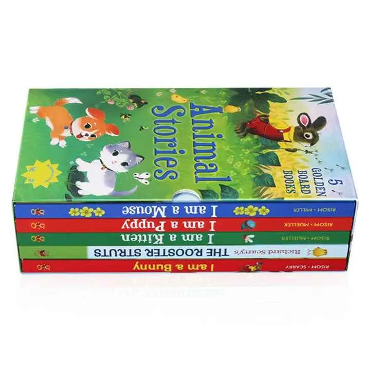 5 كتب مدرسية قصص حيوانات أنا أرنب يكبر كتب . Wholesale 5 Animal Story Books I Am a Growing Up