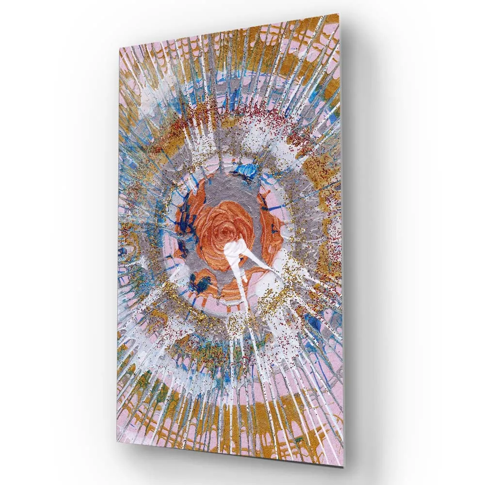 Abstract Expressionism Colourful Contemporary Pollock Glass Wall Art