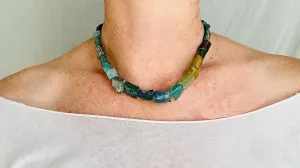 Ancient Roman Glass Necklace. Handmade Designer Jewelry.