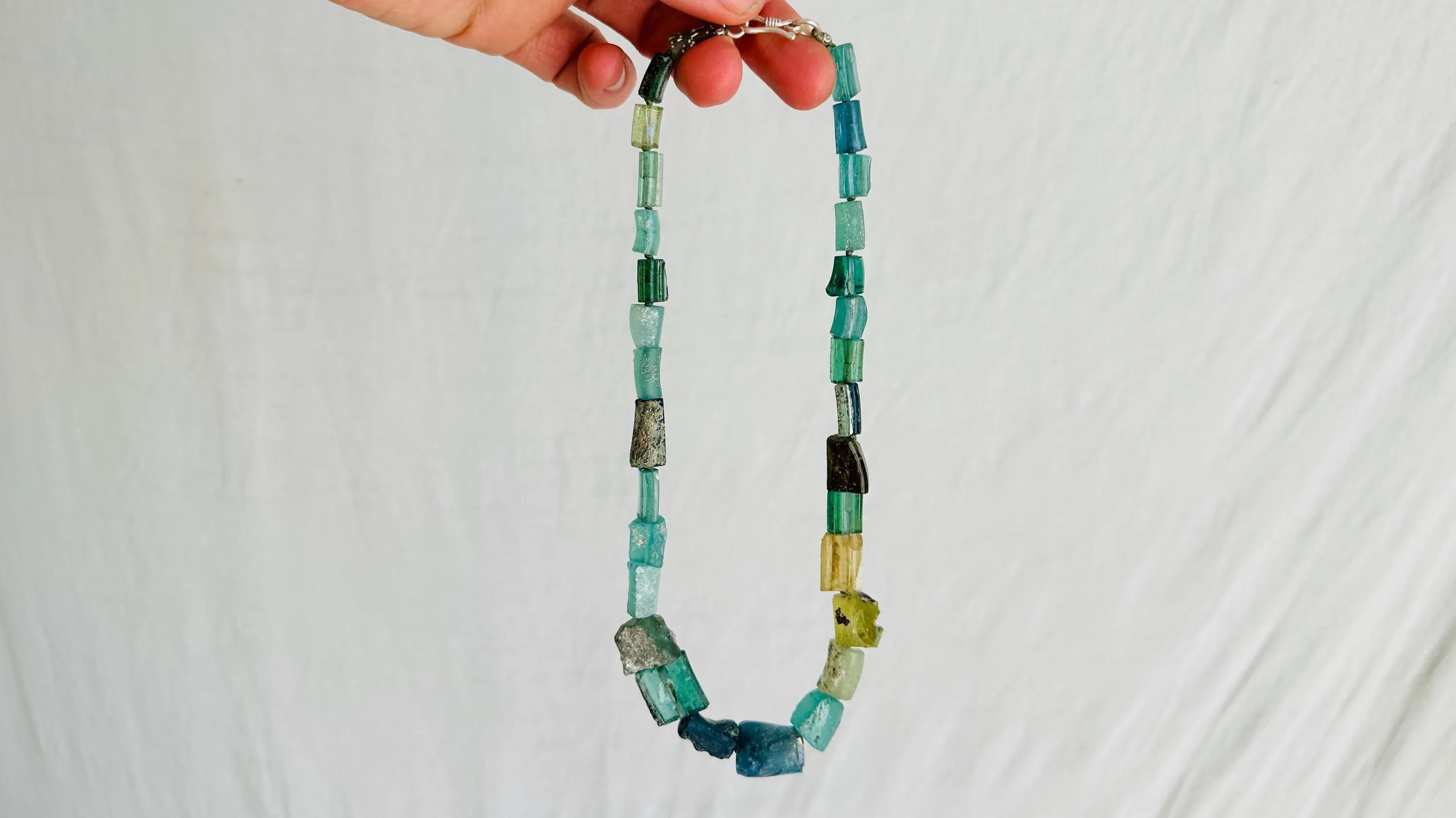 Ancient Roman Glass Necklace. Handmade Designer Jewelry.