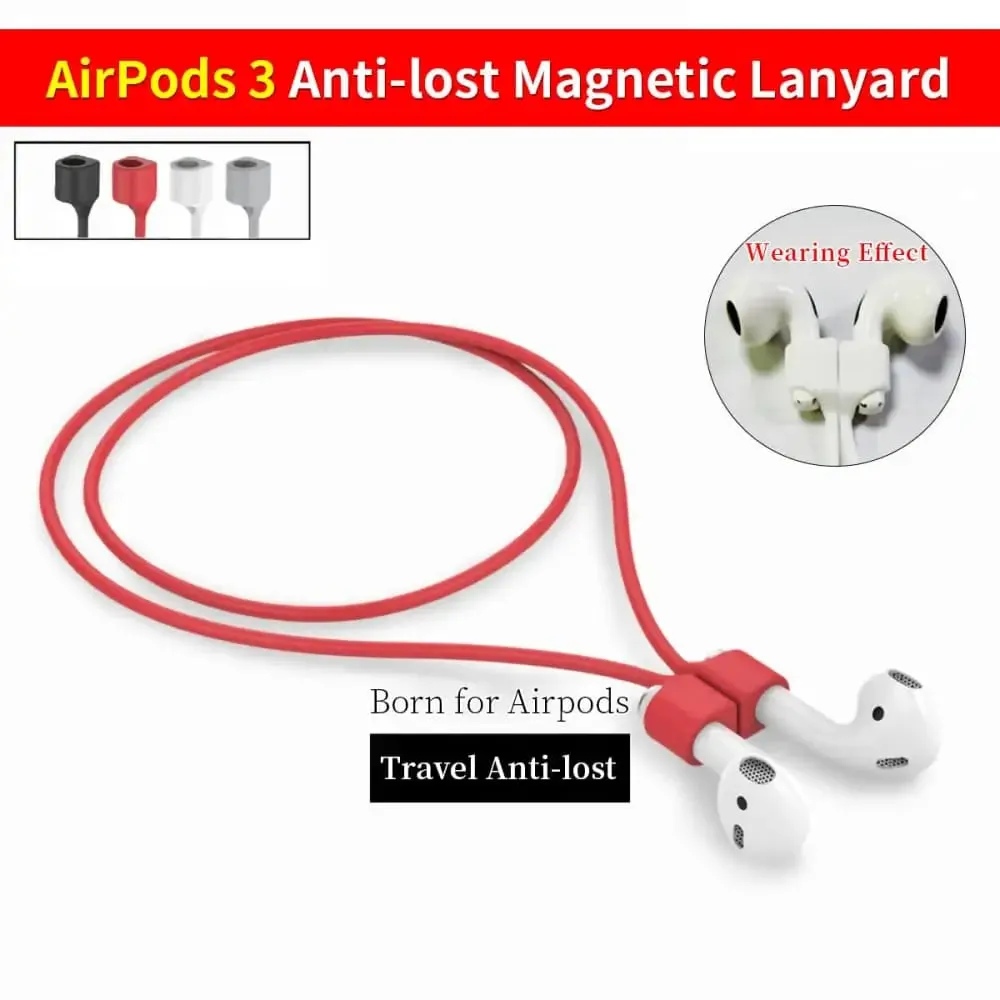 Anti-drop Silicone Anti-lost Rope for Apple Airpods 3 3rd Generation, Oppo, Enco M31 Tws Magnetic Lanyard Cables