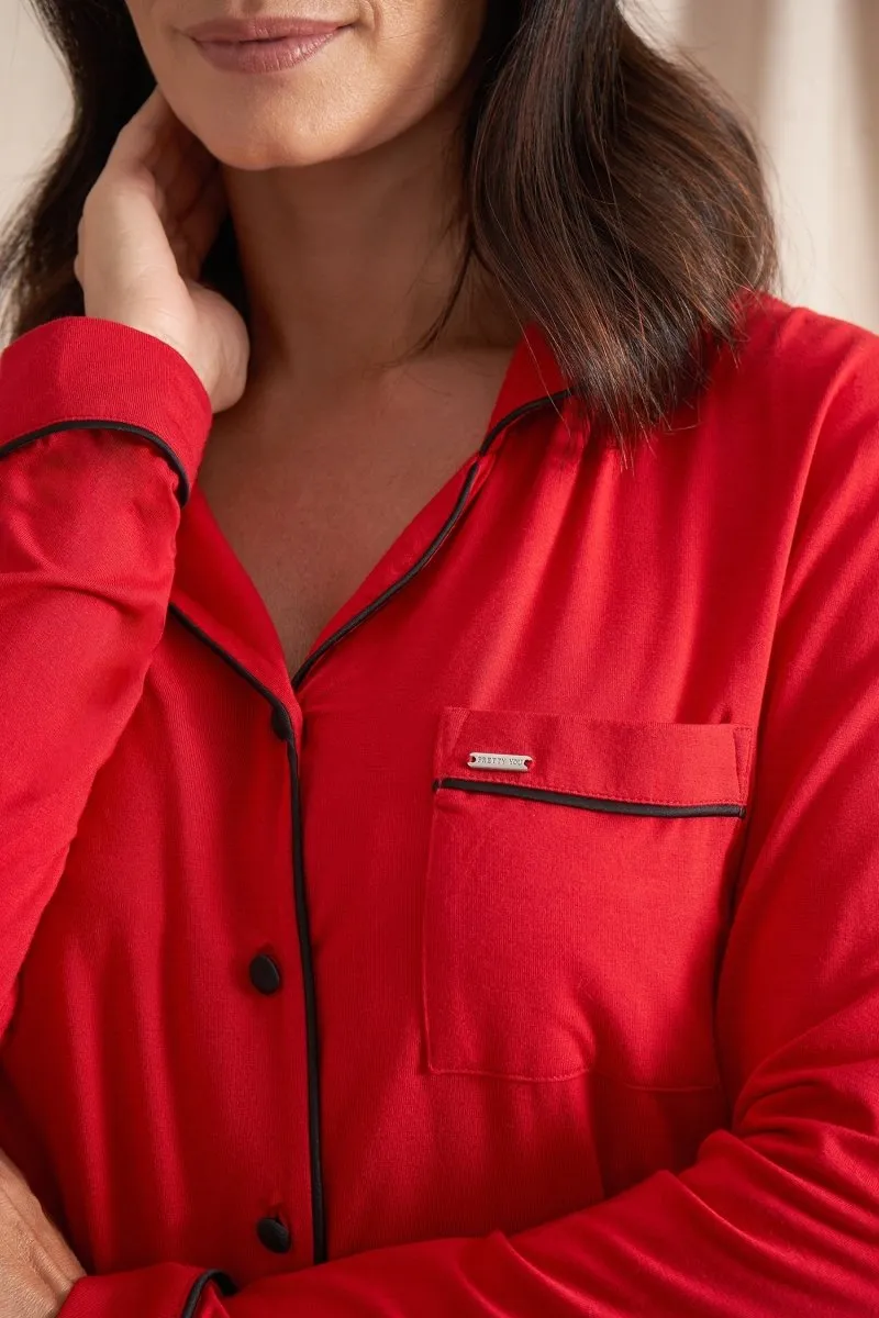 Bamboo Pyjama Set in Red