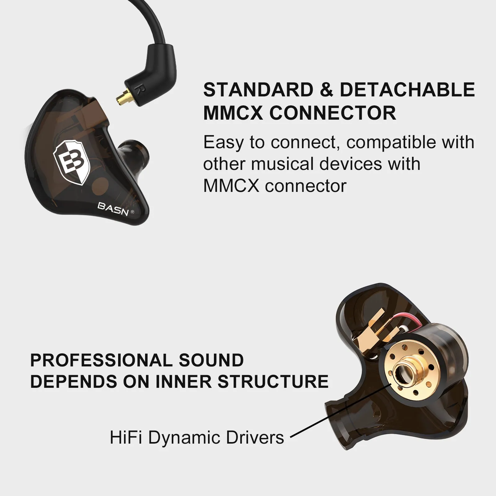BASN Bsinger 2nd Generation In Ear Monitor Headphones (Brown)