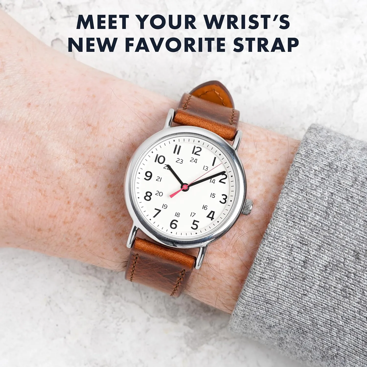 Benchmark Leather Watch Band  Italian Vegetable Tanned Leather  Smooth or Rustic Pull-Up Full Grain Leather Watch Strap  Quick Release Spring Bars  Choice of Color and Width  18mm, 20mm, 22mm