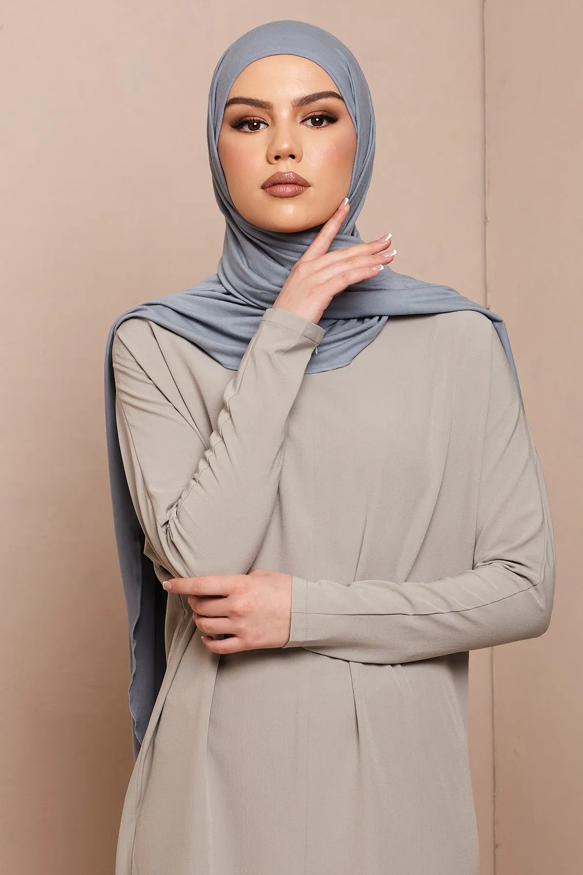 Blue Blizzard Bamboo Jersey Hijab