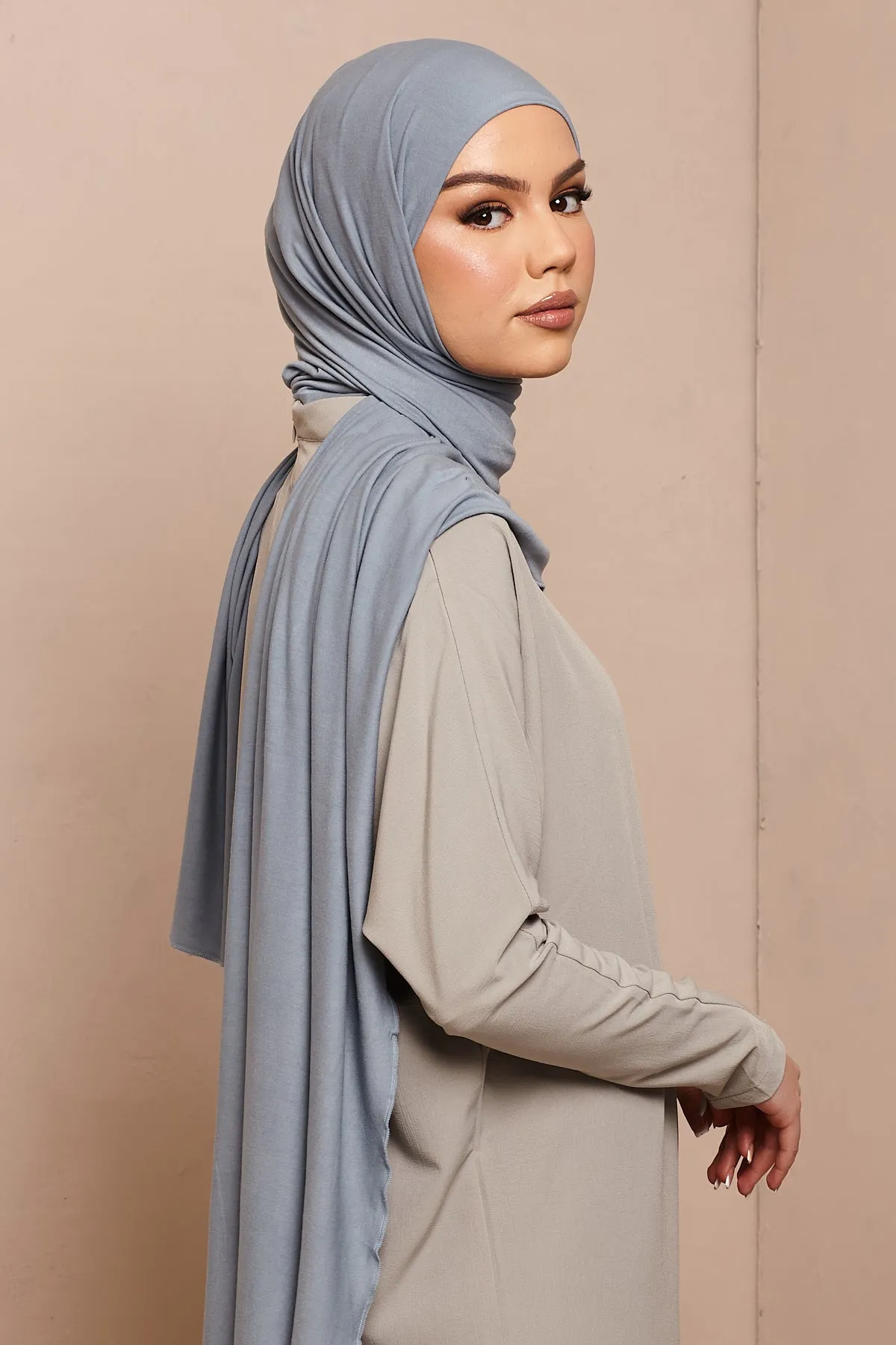 Blue Blizzard Bamboo Jersey Hijab