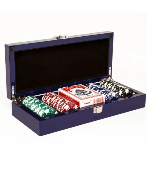 Blue Lacquer Poker Set