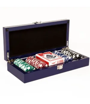 Blue Lacquer Poker Set