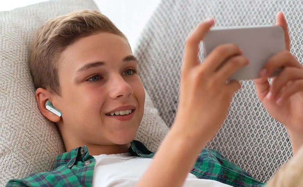 Bluetooth Earbuds for Kids - White
