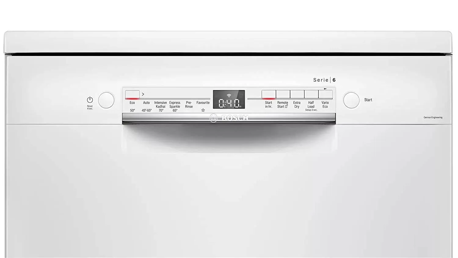 Bosch SMS6ITW00I 13 Place Settings WiFi Enabled Dishwasher  White | Home Connect, EcoSilence Drive, Extra Dry, Ideal for Indian Kitchens