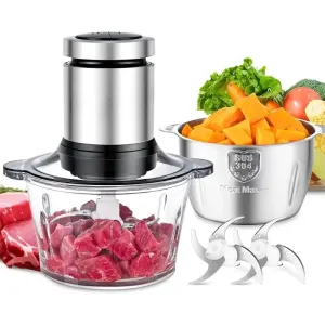 Compact Food Processor Meat Grinder Electric Vegetable Chopper Durable Blades for Kitchen