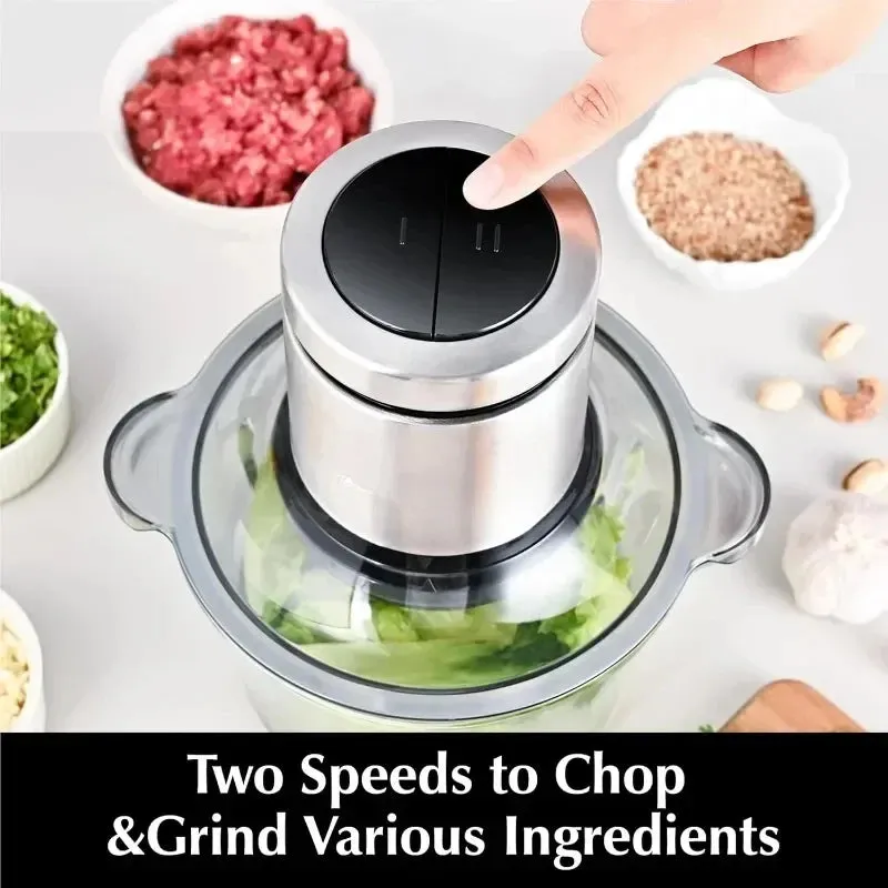 Compact Food Processor Meat Grinder Electric Vegetable Chopper Durable Blades for Kitchen
