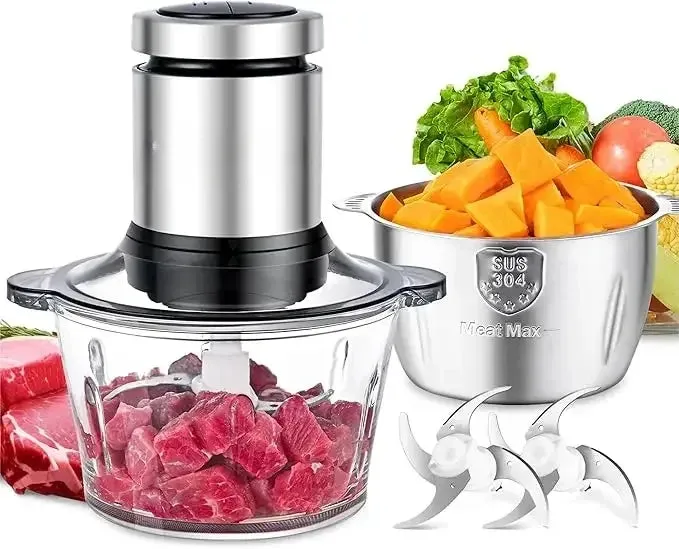 Compact Food Processor Meat Grinder Electric Vegetable Chopper Durable Blades for Kitchen