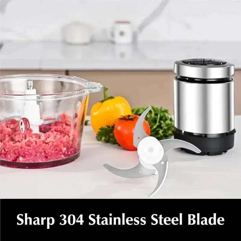 Compact Food Processor Meat Grinder Electric Vegetable Chopper Durable Blades for Kitchen