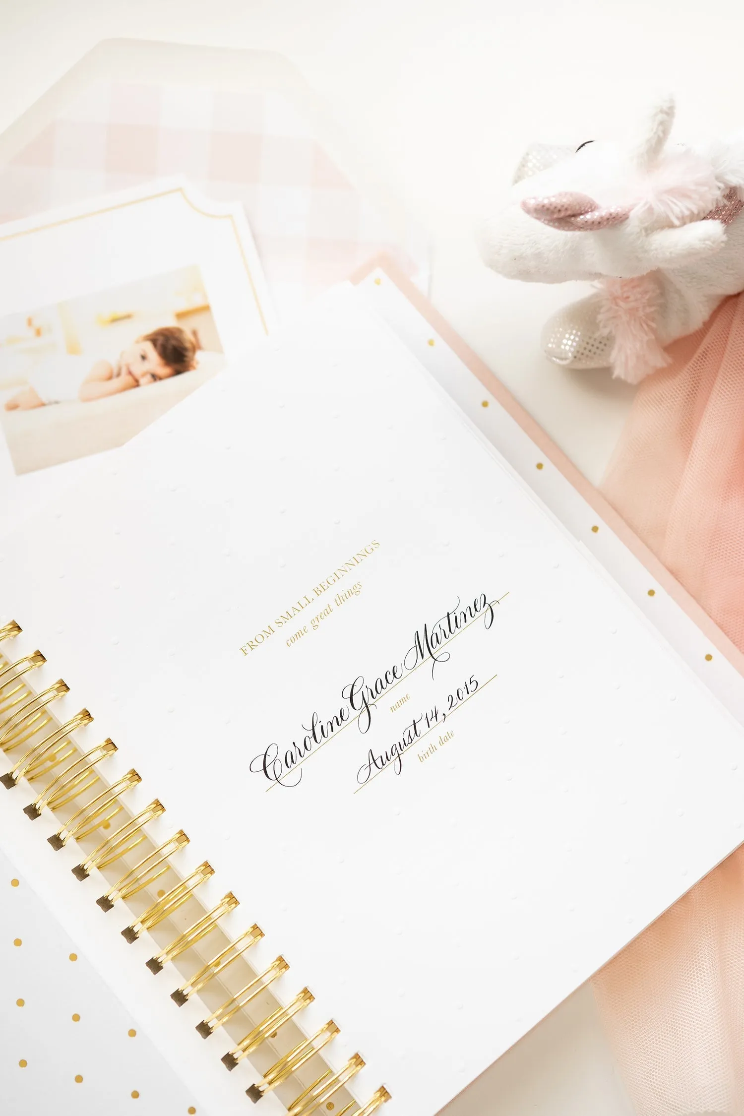 Cream and Black Pindot Baby Book