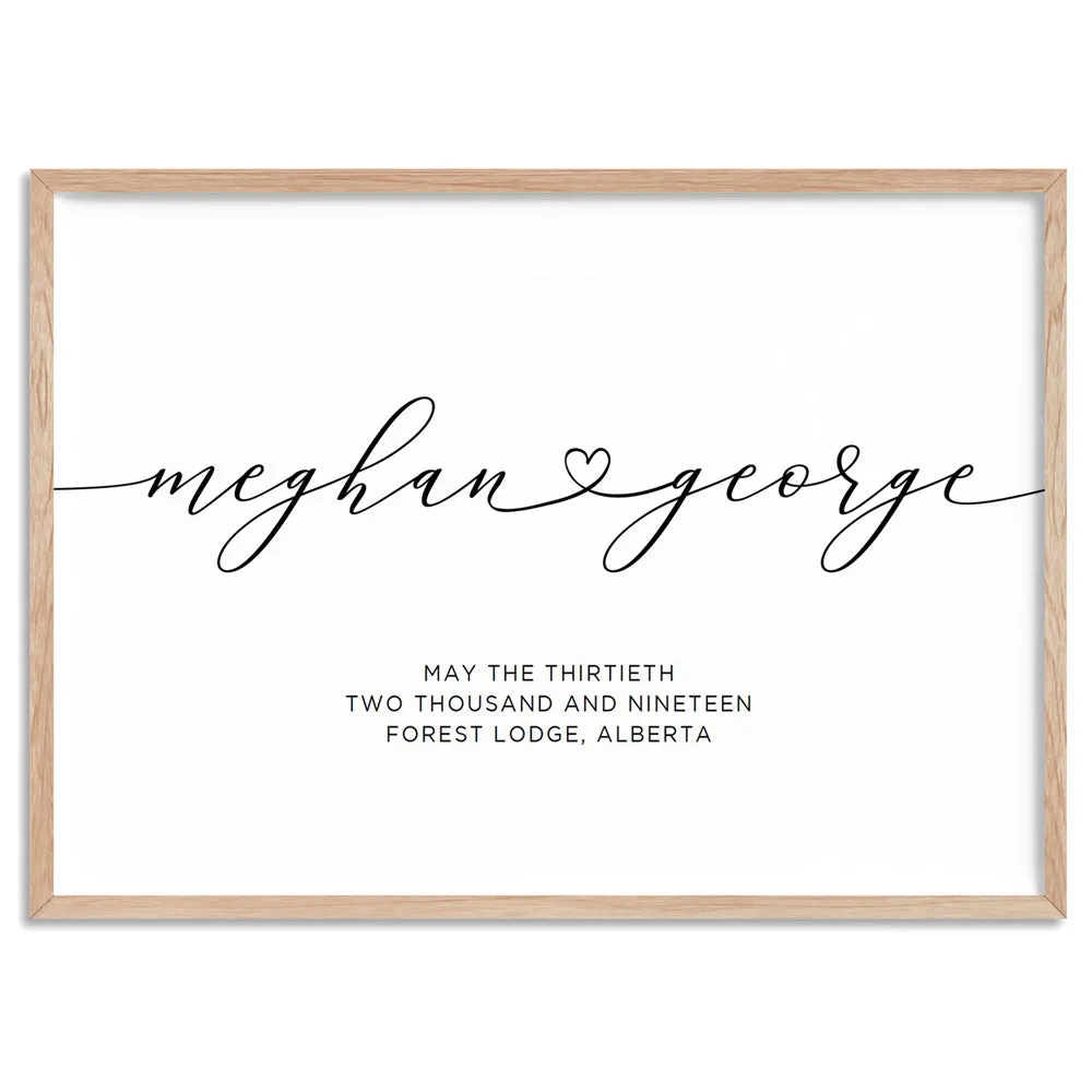 Custom Couple Names Entwined - Art Print