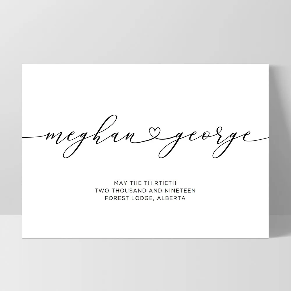 Custom Couple Names Entwined - Art Print