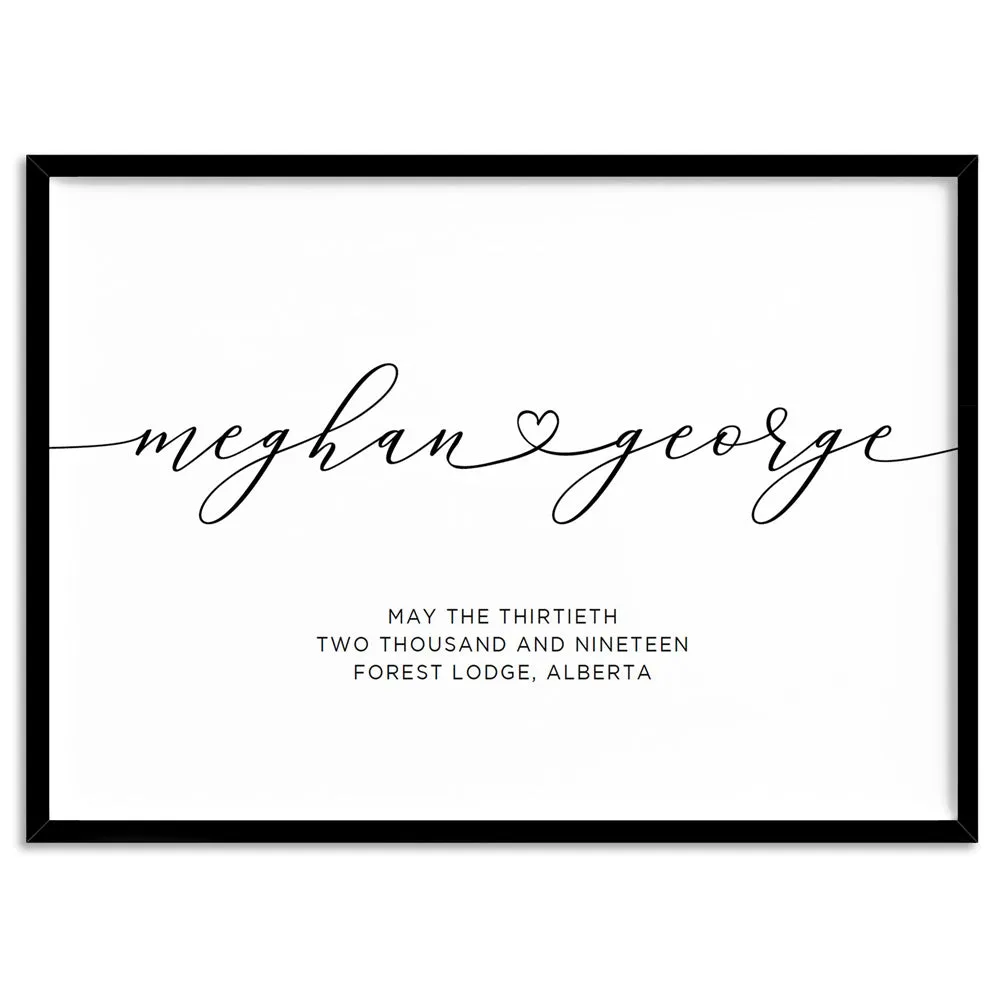 Custom Couple Names Entwined - Art Print