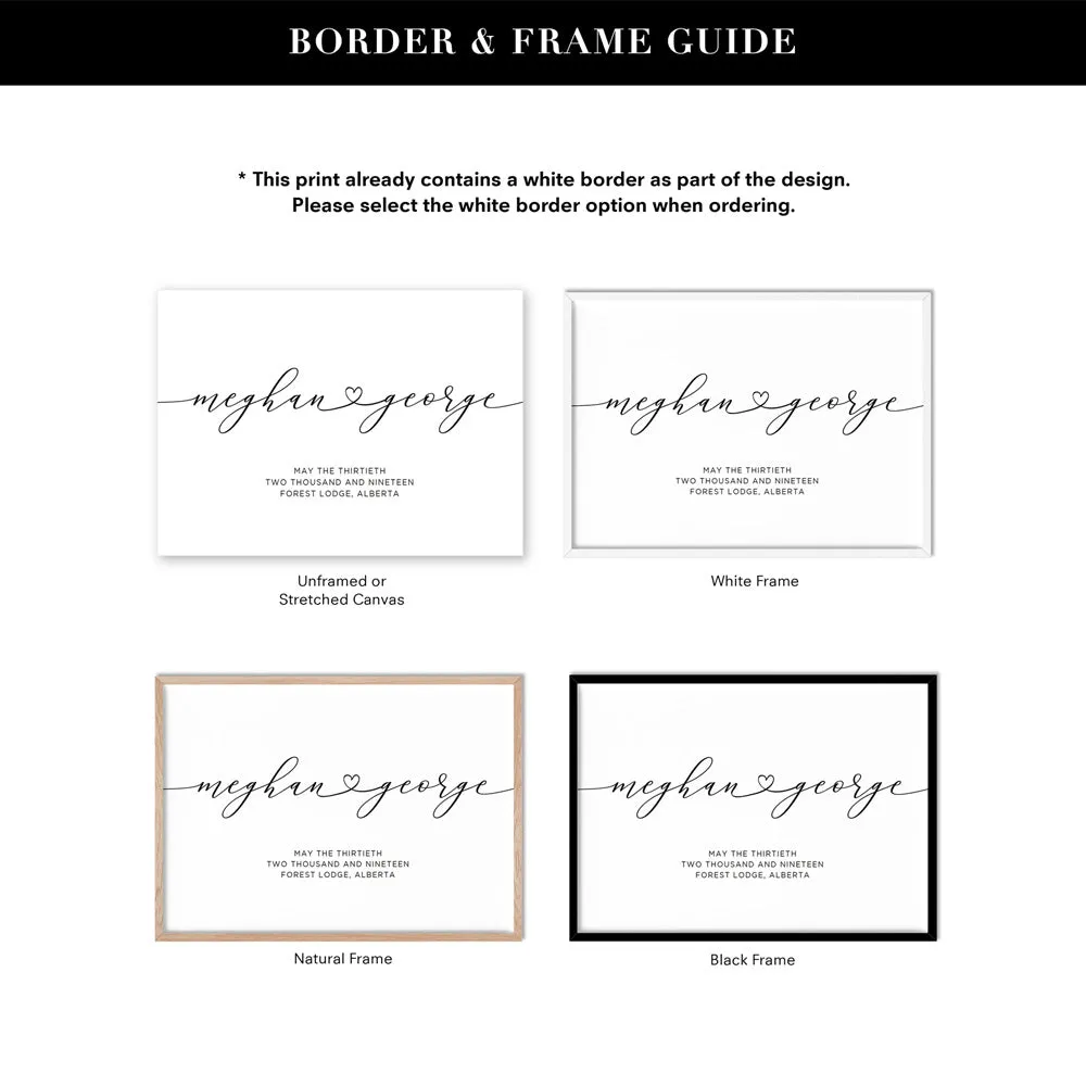 Custom Couple Names Entwined - Art Print