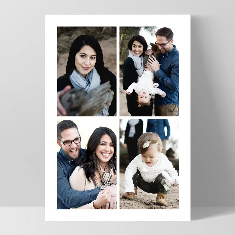 Custom Family Photos | Four Grid Collage - Art Print