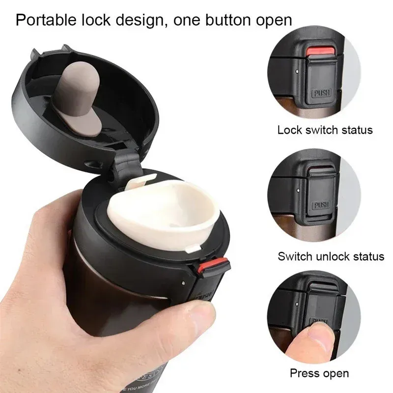 Double Wall 304 Stainless Steel Thermal Mug 0.5L Leak-proof Vacuum Flask for Coffee and Tea Thermal Insulation