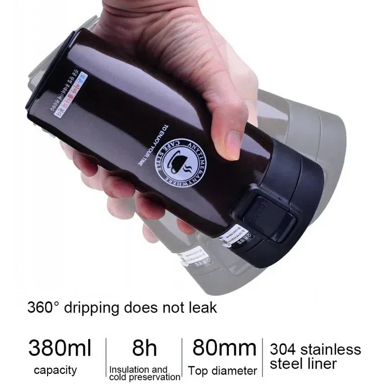 Double Wall 304 Stainless Steel Thermal Mug 0.5L Leak-proof Vacuum Flask for Coffee and Tea Thermal Insulation