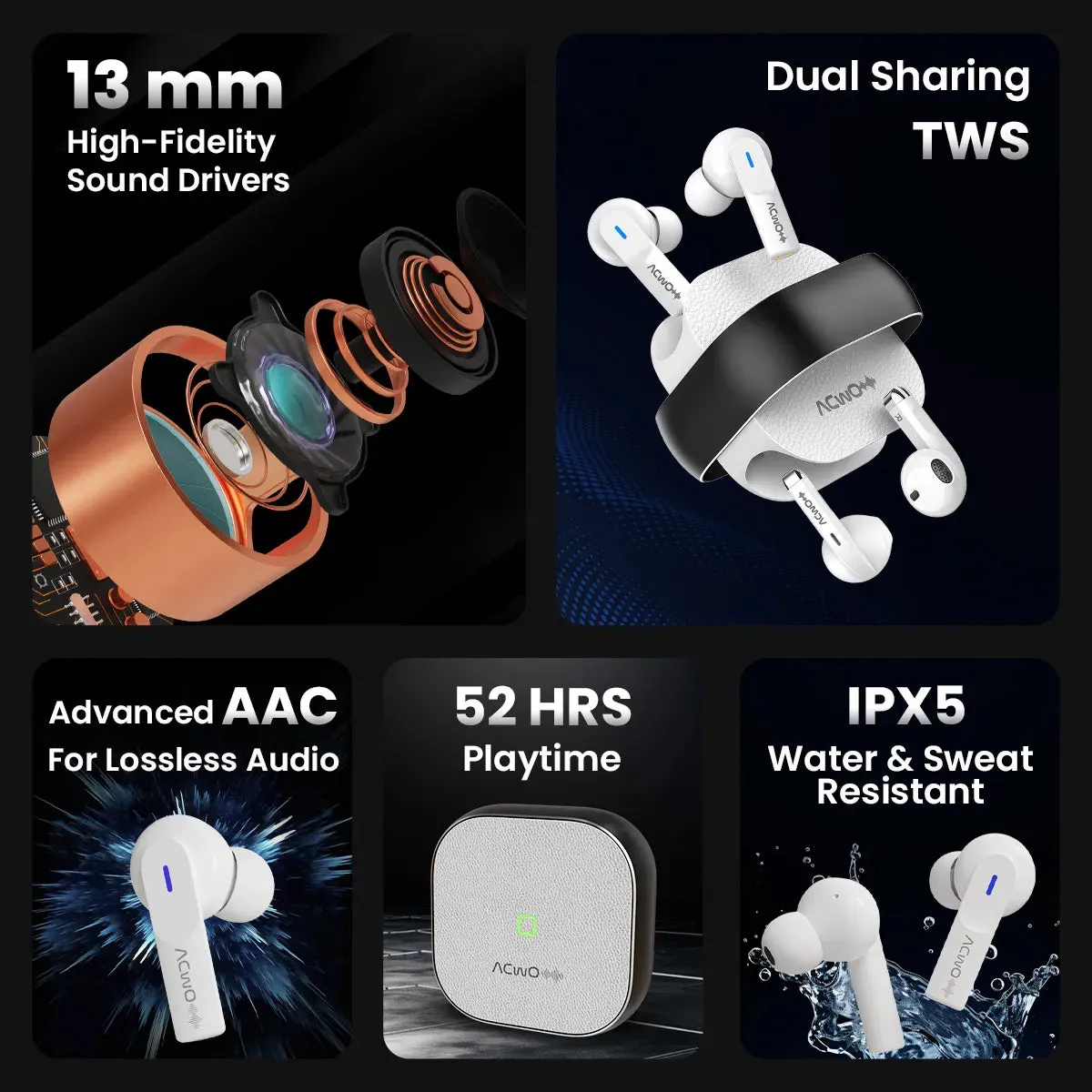 DwOTS Fire : Black Earbuds
