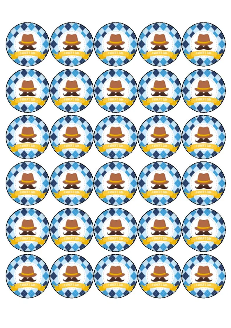 Father's Day - Design 3 - edible cake/cupcake toppers