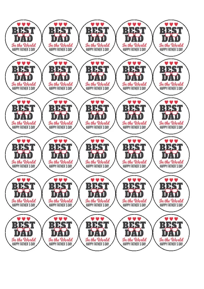 Father's Day - Design 9 - edible cake/cupcake toppers