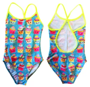 Girls Swim Suit - Happy Kids - Sweet (Blue Sky)