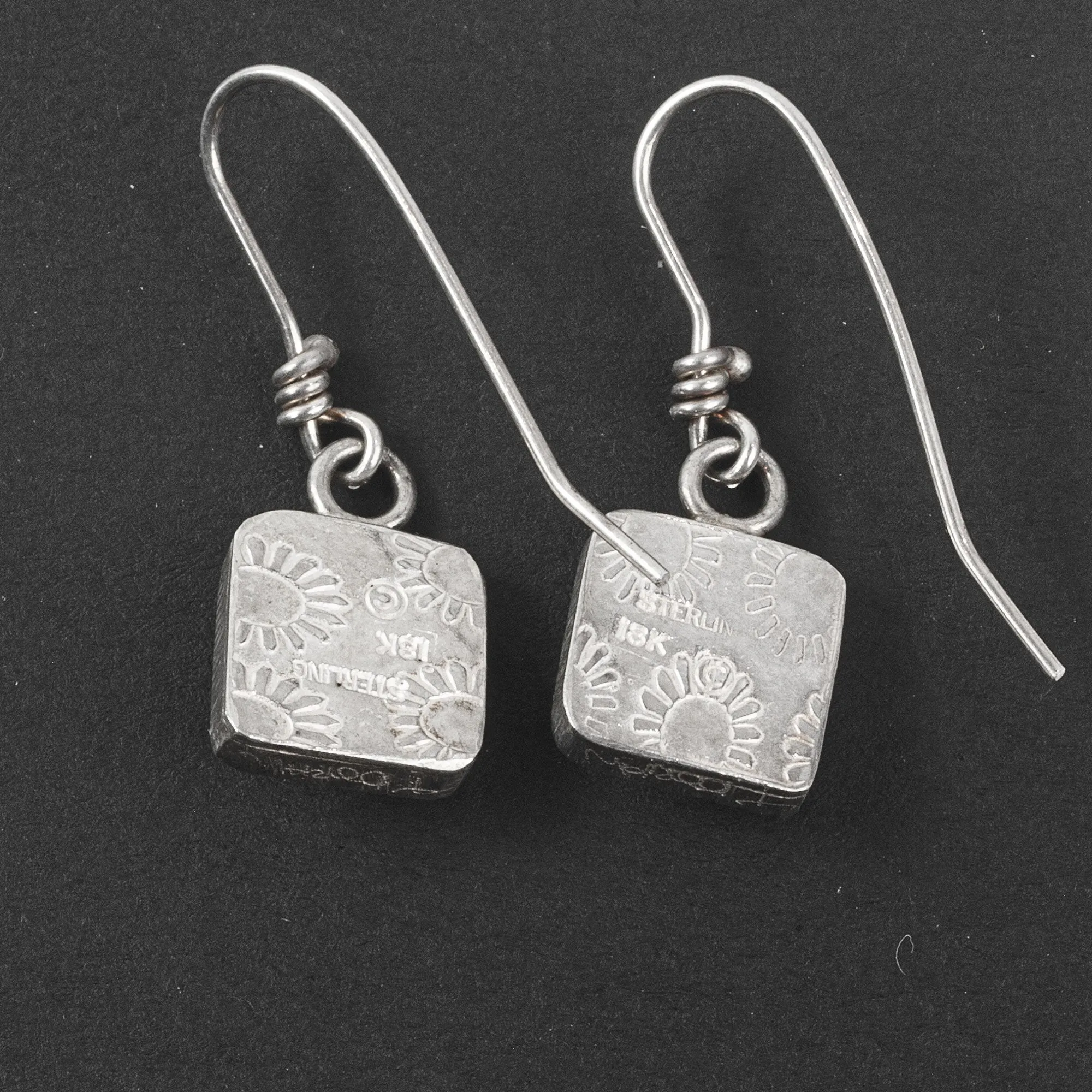 Gold Granulation and Sterling Silver Earring, signed T. Doran. j-ervn1010