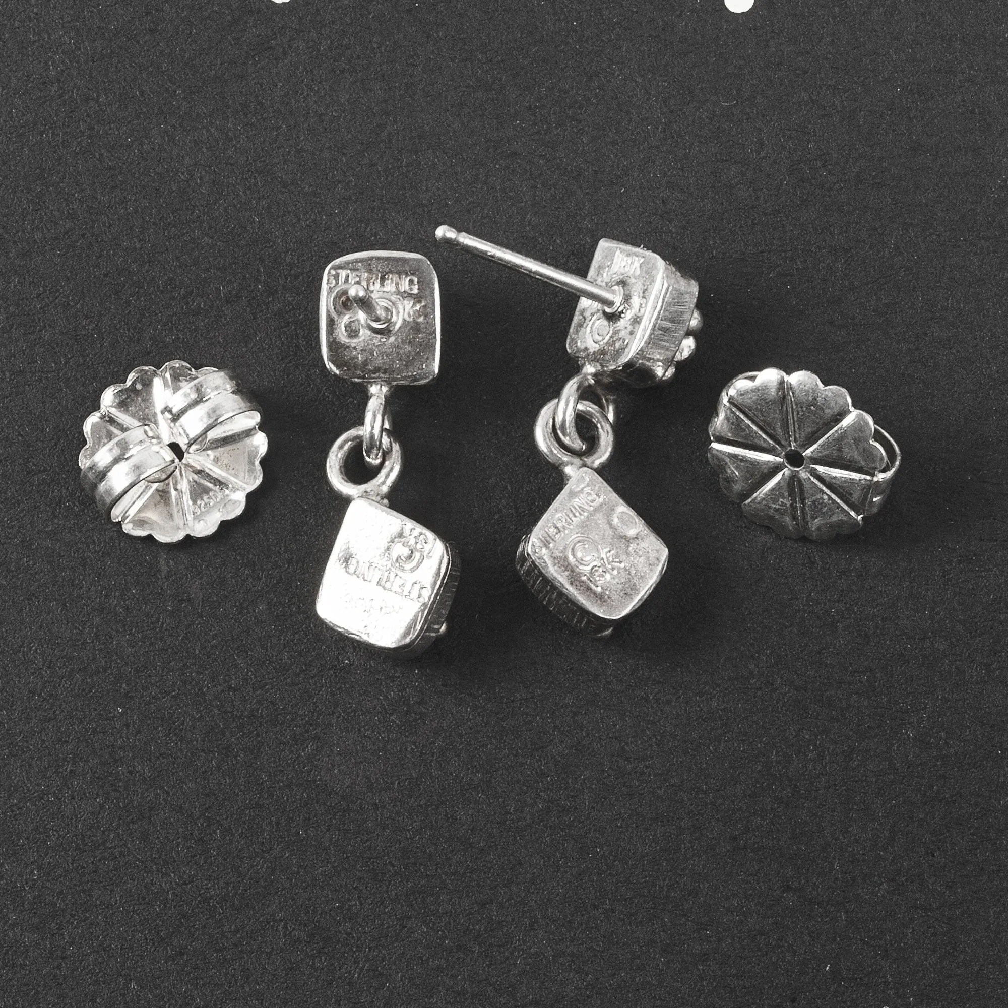 Gold Granulation and Sterling Silver Earring, signed T. Doran. j-ervn1011