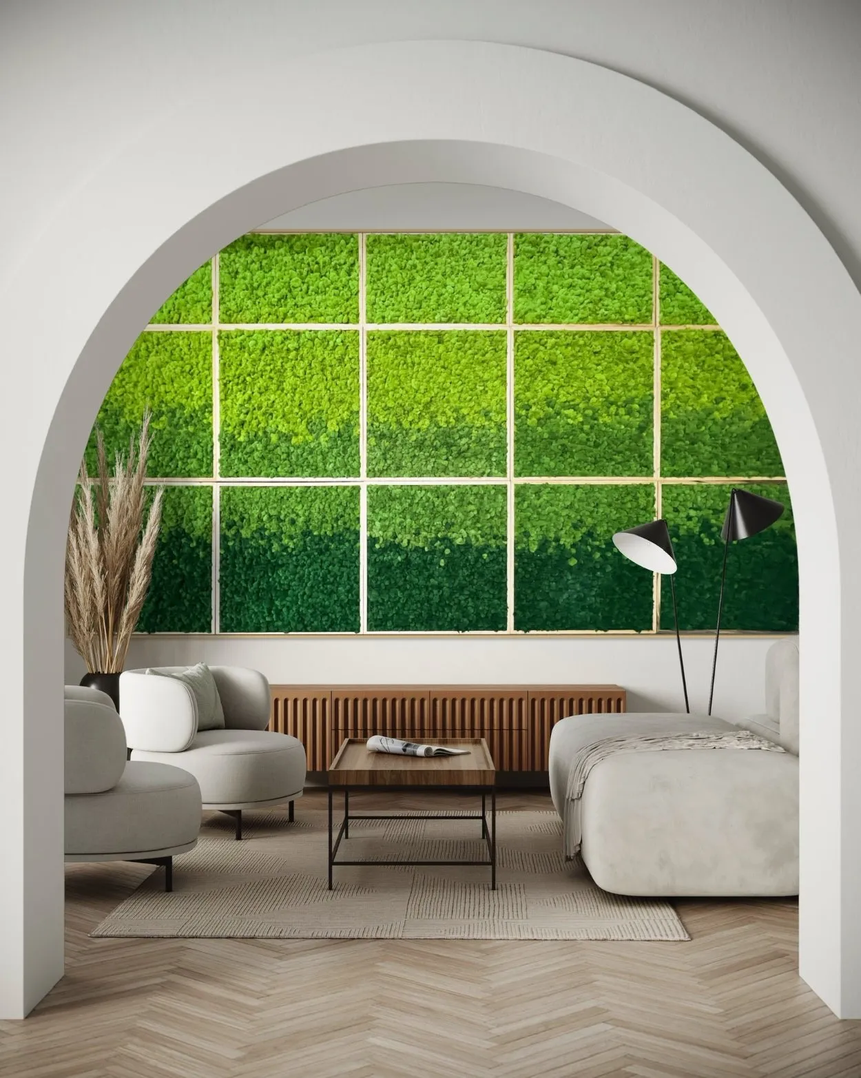Gradient Ombre Preserved Moss Art