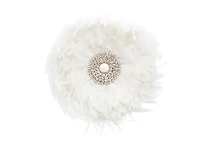 Handmade White Feather Juju Hat Wall Decor