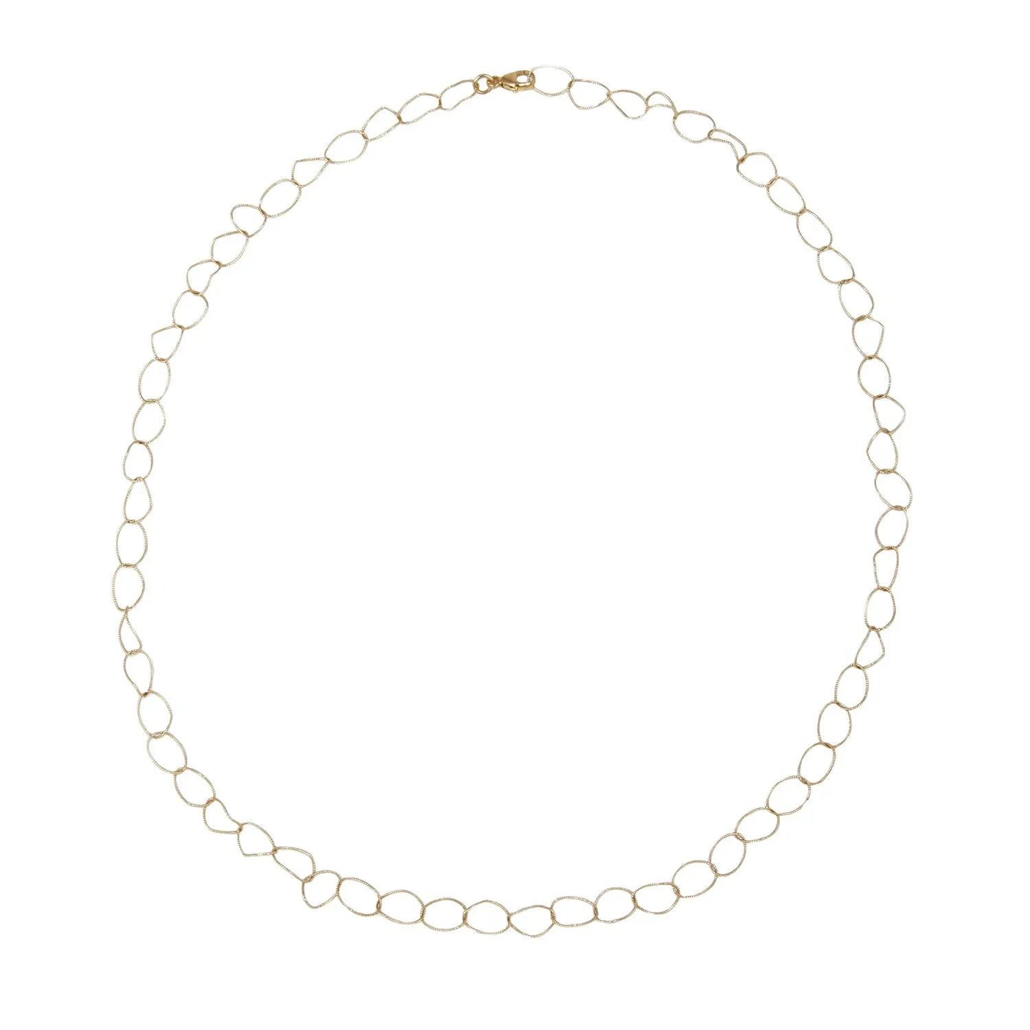 I Slim Textured Gold Link Necklace