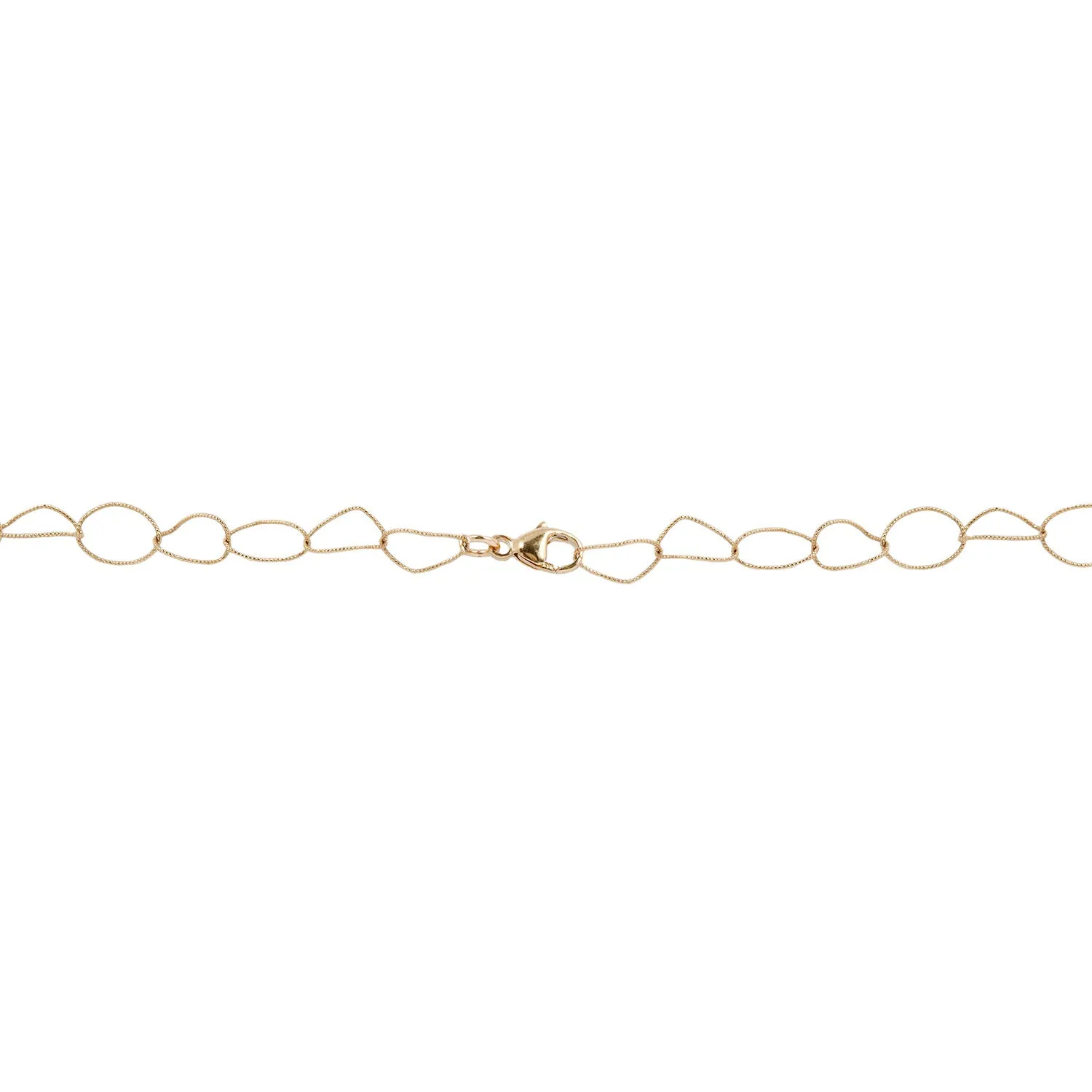 I Slim Textured Gold Link Necklace