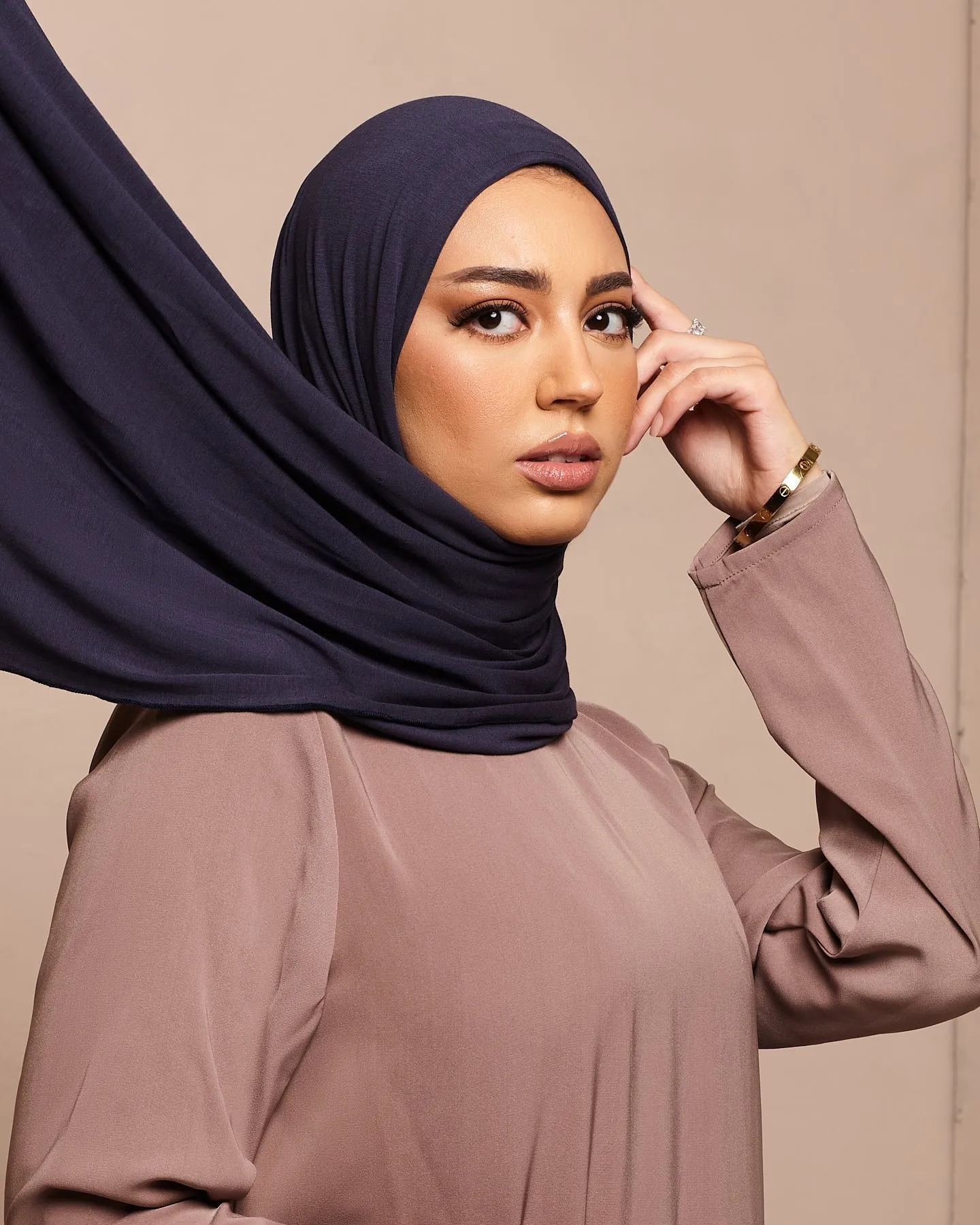 Maritime Blue Bamboo Jersey Hijab
