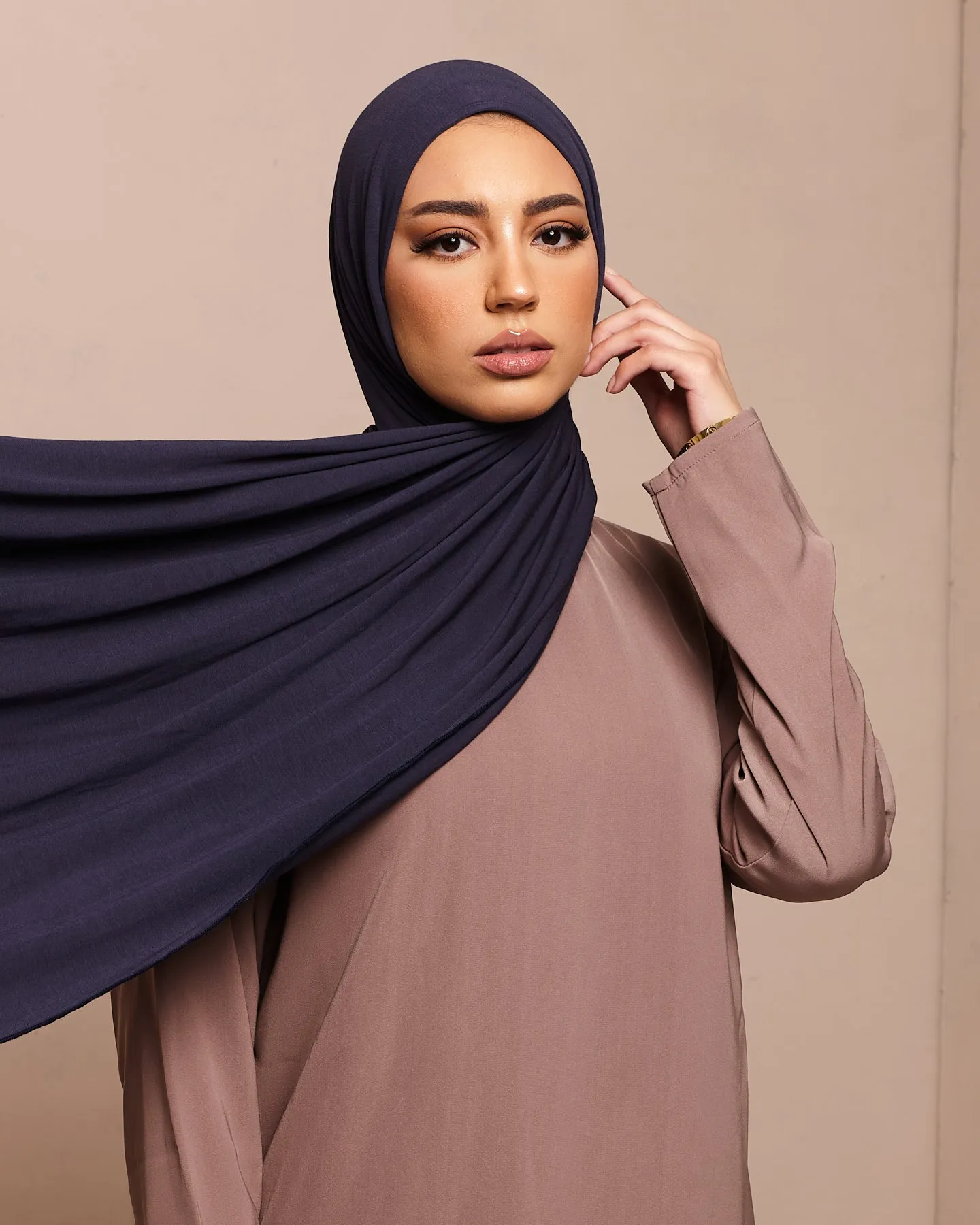 Maritime Blue Bamboo Jersey Hijab