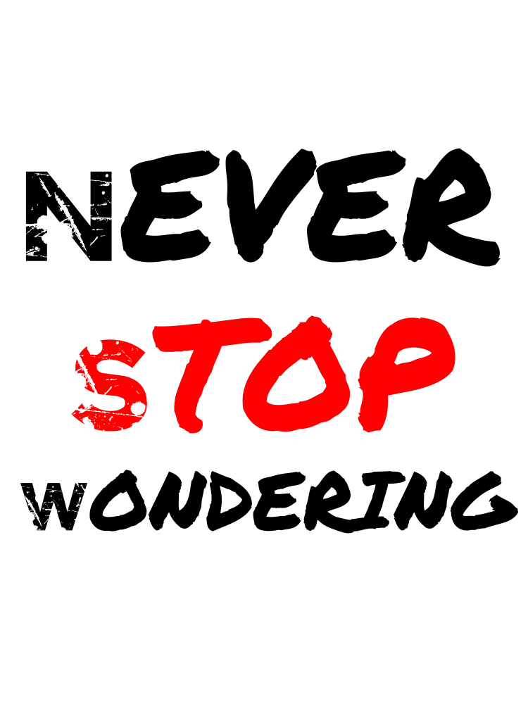 Never Stop Wondering PLR Poster Graphic