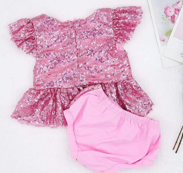 NEW - Marilyn Sweet Icing Pink Sequin 2 Pc Birthday Set